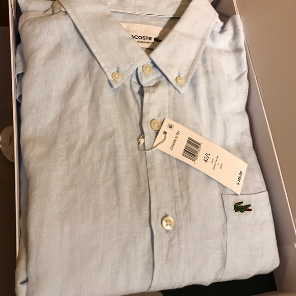 Lacoste Men's Dress/Linen Shirt (Full sleeve) - Picture 4 of 8